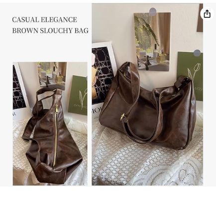 Τσάντες Hobo για Γυναίκες, Εξαιρετικά Μαλακή Αναδιπλούμενη Τσάντα Ώμου από Vegan Δέρμα, Κομψές Τσάντες Χειρός Slouchy