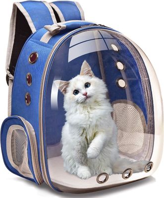 Bubble Carrying Bag for Small Medium dogs Cats, Space Capsule Pet Hiking backpack, Airline Approved Travel carrier - Grey