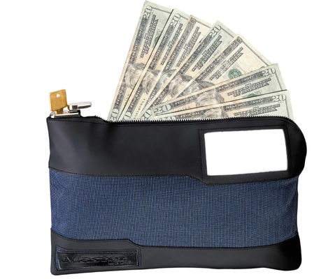 Master Lock Money Bag with Key Lock and Zipper for Cash, 11-1/2 in. Long Locking Portable Travel Money Pouch Προστατεύει τα διαβατήρια, τα πολύτιμα, 7120D, Blue