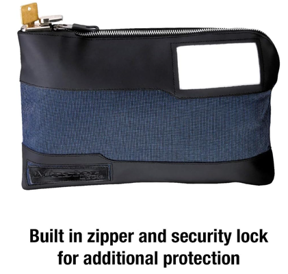 Master Lock Money Bag with Key Lock and Zipper for Cash, 11-1/2 in. Long Locking Portable Travel Money Pouch Προστατεύει τα διαβατήρια, τα πολύτιμα, 7120D, Blue