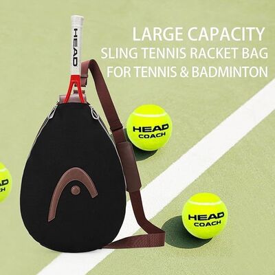 Κεφαλακιαστική τσάντα για τένις Pickleball Badminton, μαύρο.
