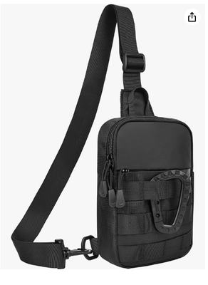 Small Sling Bag for Men, Tactical Inspired Waterproof Utility EDC Mini Crossbody Chest Bag for Travel Work Sport