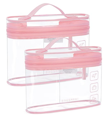 Τσάντα τουαλέτας, 2 πακέτα Clear Makeup Cosmetic Bag Organizer, ταξιδιωτική τσάντα τετάρτου μεγέθους για τα είδη τουαλέτας, βασικά ταξιδιωτικά αξεσουάρ