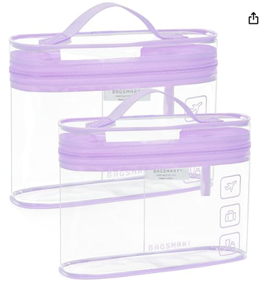 Τσάντα τουαλέτας, 2 πακέτα Clear Makeup Cosmetic Bag Organizer, ταξιδιωτική τσάντα τετάρτου μεγέθους για τα είδη τουαλέτας, βασικά ταξιδιωτικά αξεσουάρ