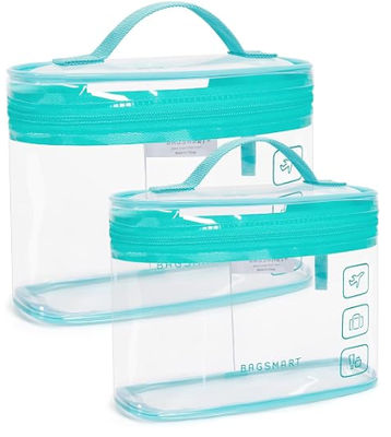 Τσάντα τουαλέτας, 2 πακέτα Clear Makeup Cosmetic Bag Organizer, ταξιδιωτική τσάντα τετάρτου μεγέθους για τα είδη τουαλέτας, βασικά ταξιδιωτικά αξεσουάρ