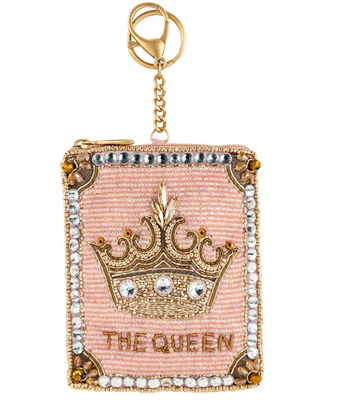 Πορτοφόλι Crough Jewel Coin Purse Μαλακό ροζ τσάντα με χάντρες με αστραφτερή χρυσή κορώνα με φερμουάρ που κλείνει με εύκολο άνοιγμα με άγκιστρο μπρελόκ και συμπαγής σχεδιασμός με εφαρμογή πιστωτικής κάρτας