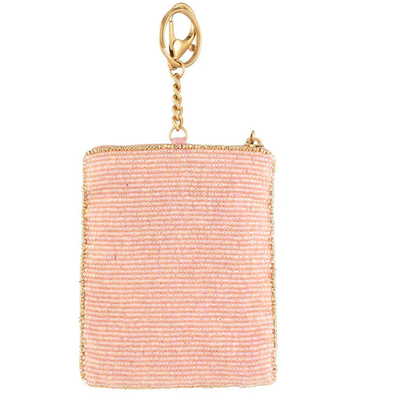 Πορτοφόλι Crough Jewel Coin Purse Μαλακό ροζ τσάντα με χάντρες με αστραφτερή χρυσή κορώνα με φερμουάρ που κλείνει με εύκολο άνοιγμα με άγκιστρο μπρελόκ και συμπαγής σχεδιασμός με εφαρμογή πιστωτικής κάρτας