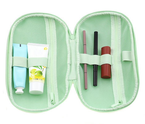 Toiletry της EVA μεντών πράσινες τσέπες πλέγματος τσαντών 600D ταξιδιού διοργανωτών μέσα