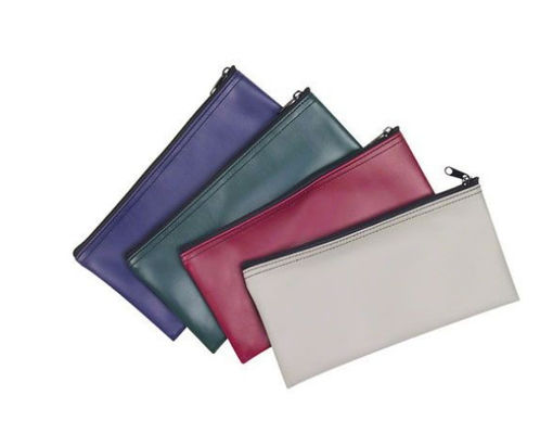 Προσαρμόσιμες τσάντες τράπεζας με φερμουάρ που διατίθενται σε διάφορα μεγέθη από PVC και δέρμα κατάλληλες για κατάθεση μετρητών