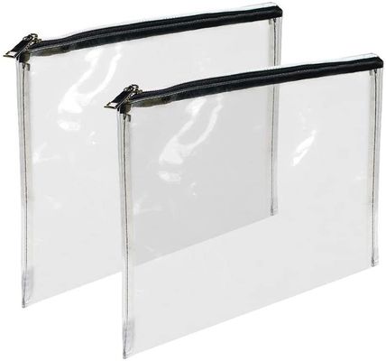 Ανακυκλώσιμες 12x8.7inch φερμουάρ χρημάτων τσάντες PVC σακουλών διαφανείς με το φερμουάρ