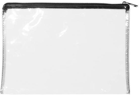 Ανακυκλώσιμες 12x8.7inch φερμουάρ χρημάτων τσάντες PVC σακουλών διαφανείς με το φερμουάρ