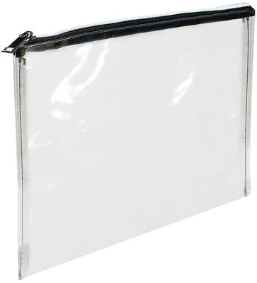 Ανακυκλώσιμες 12x8.7inch φερμουάρ χρημάτων τσάντες PVC σακουλών διαφανείς με το φερμουάρ