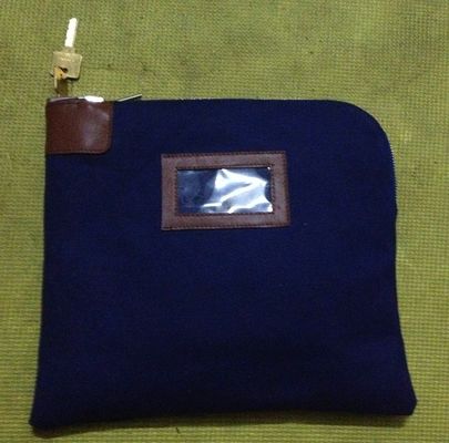 ODM OEM Canvas 11X6inch Zippered τράπεζα τσάντες κατάθεσης με 2 κλειδιά Canvas κλειδαριά Zipper τράπεζα τσάντα κατάθεσης με PVC τσέπη με 2 κλειδιά Zipper τσάντες τράπεζα