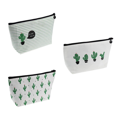 Washable Toiletry πλυσίματος τσάντα Makeup καμβά βαμβακιού τσαντών καλλυντική με το φερμουάρ