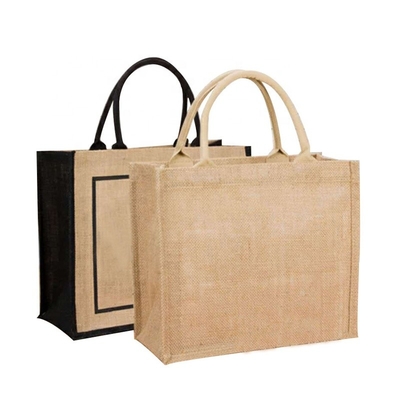 Burlap ελασματοποίησης επίστρωμα PE τσαντών Tote παντοπωλείων αγορών γιούτας επαναχρησιμοποιήσιμο