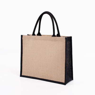 Burlap ελασματοποίησης επίστρωμα PE τσαντών Tote παντοπωλείων αγορών γιούτας επαναχρησιμοποιήσιμο